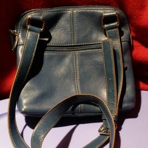 Tignanello navy blue leather crossbody purse